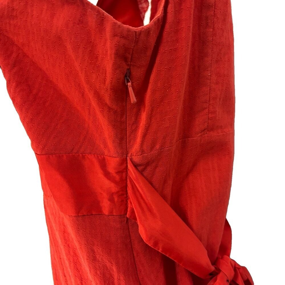 Maeve Anthroplogie Dress Womens 0 Red Cotton Silk Waist Tie Feminine Wedding - Picture 8 of 12